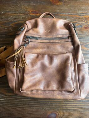 OPAGE PU Leather Backpack Purse with Shoulder Strap